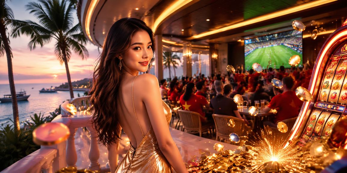Người chơi tại Phú Quốc thử nghiệm slot game trên điện thoại bên bờ biển