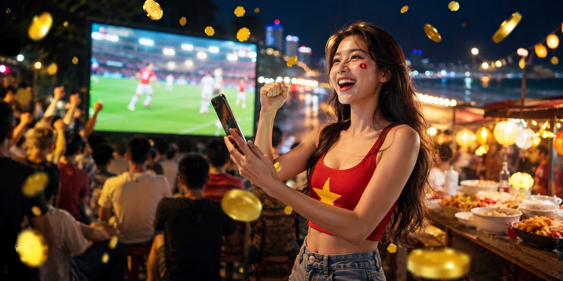 Người dùng ở chợ đêm Quy Nhơn đặt cược bóng đá và nạp tiền tiện lợi